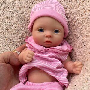 🆕10Inch Full Body Silicone Not Vinyl Reborn Baby Dolls Realistic Newborn Girl